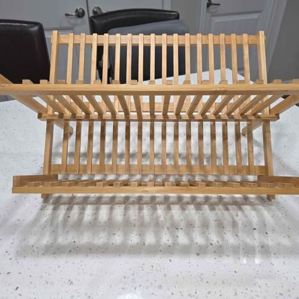 Bamboo Folding Dish Drying Rack - Picture 5 of 7